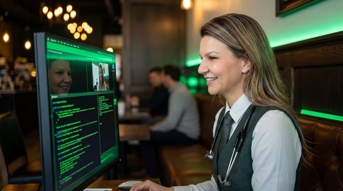 Digital health dashboard showing vital sign trends and medication efficacy data