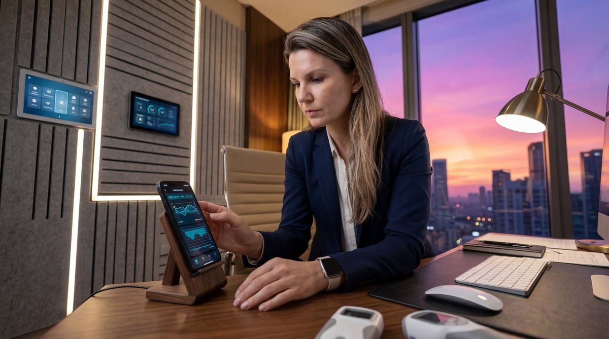 Abstract representation of health data flowing from a smartwatch to a secure medical cloud