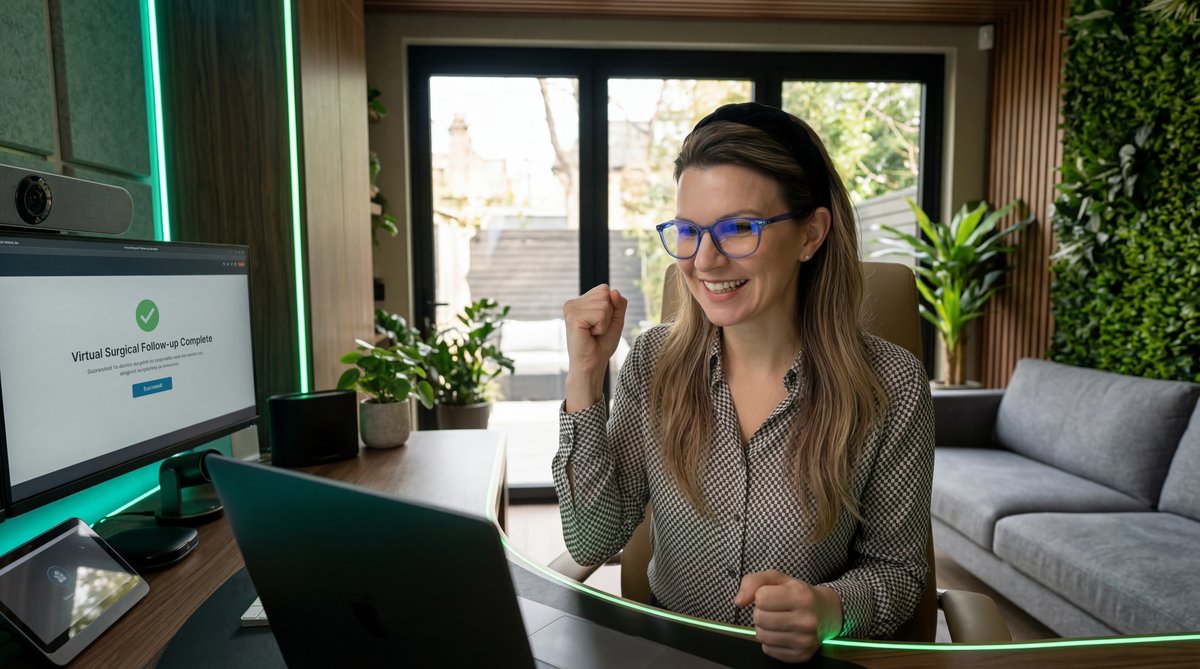 Floating mood tracking graphs and wellness statistics emerging from a smartwatch and smartphone.