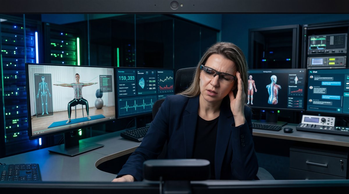 Serene digital landscape with sound waves and user interface elements, representing a meditation app.